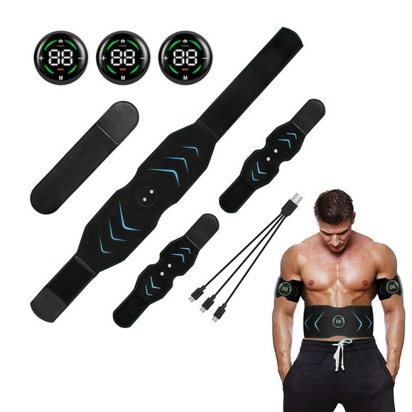 Cinturón tonificador de abdominales, tóner muscular, cinturón de entrenamiento abdominal, pantalla LCD, cinturón de fitness portátil para , 8 piezas shamjiam cinturón muscular abdominal