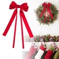thumbnail image 2 of Gnwei Christmas Decoration - Velvet Christmas Bows 12'' x 5.2'' Velvet Ribbon Vintage Raw Edge Bows for Christmas Tree Rustic Crafts Gift Door Garland Home Decor, 2 of 9