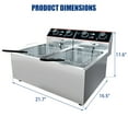 thumbnail image 2 of Commercial Deep Fryer with 2 Basket, 12.6QT/12L Countertop Electric Deep Fryer with Double Tanks and Temperature Control for Restaurant and Home Use, 1500 W+1500 W, 2 of 8
