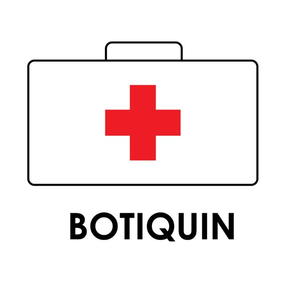 Señal informativa: "Botiquín" en color blanco y rojo. Impresa sobre plástico estireno calibre 40, ideal para interiores, medidas: 20 x 20 cm. Señalamiento, Cartel, Letrero cuadrado, Señalización.