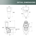 thumbnail image 4 of TICOZE Elongated Tall Toilet 17 Inch, ADA High Toilets for Bathroom, Chair Height, Comfort Bowl Heigh 17", Single Flush 1.28 GPF, Bone Color, for Seniors, Handicapped, Tallor, Pregnant, Patients, 4 of 9