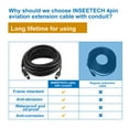 thumbnail image 3 of INSEETECH 4 Pin Camera Cable with Corrugation Tube Cover, for Backup Cam, 4 Pin Aviation Extension Cable for Rear View Camera CCTV System RV Truck Trailer Bus Car Waterproof (16FT/5M), 3 of 9