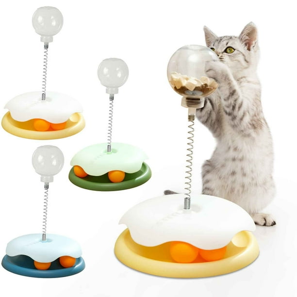 Juguete dispensador de premios para gatos | Bola interactiva lenta para perros y gatos de interior | Juguete de rompecabezas resistente y resistente | Base estable ponderada | Material seguro para
