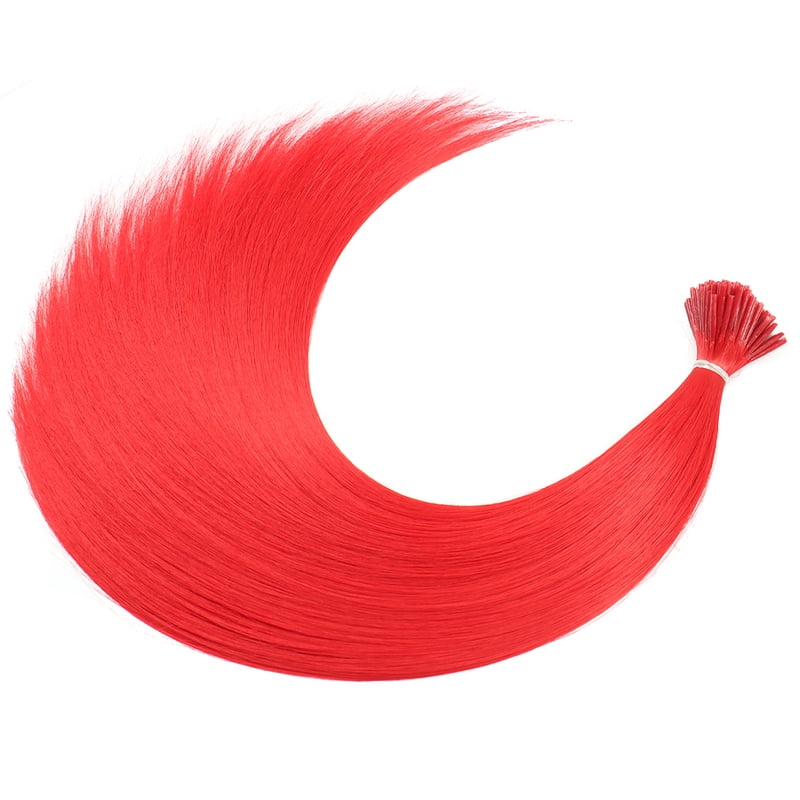 Synthetic Hair Dye Rainbow Fake Hair Extensions Colored Kanekalon I-tip Keratin Fusion for Hair Extension Strands of Hair pieces