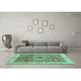 thumbnail image 3 of Ahgly Company Indoor Round Abstract Turquoise Blue Modern Area Rugs, 3' Round, 3 of 4