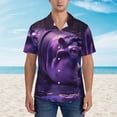 thumbnail image 2 of Teaboi Purple Hippo In Water for Men's Short Sleeve Hawaiian Shirt, Button Down Shirt for Beach Vacation,Medium, 2 of 7