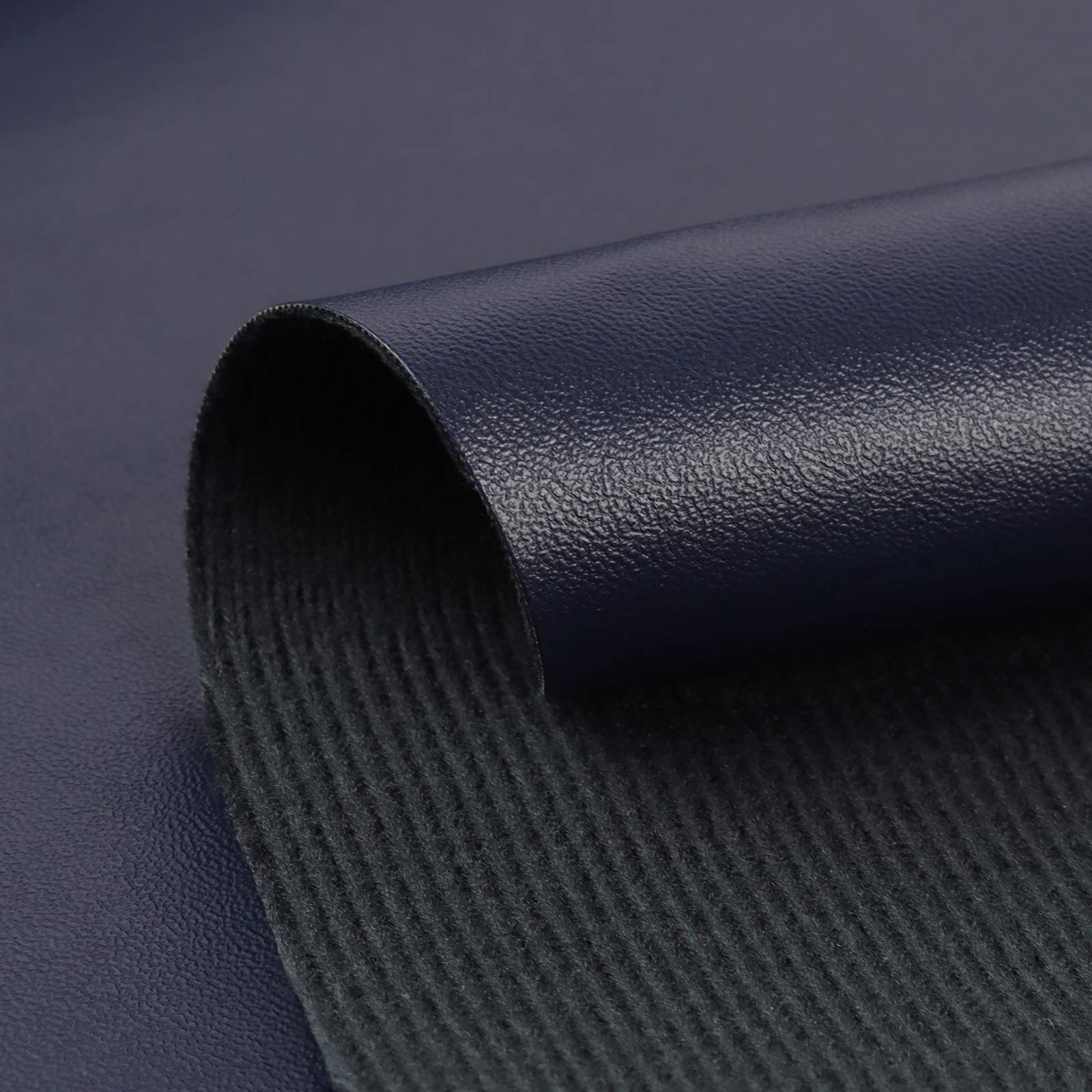 EdgeSeal 54 in Wide Faux Leather Material PU Fabric, Textured, Upholstery Fabric, By the Yard, Dark Blue
