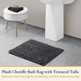 thumbnail image 2 of ComfiTime Bathroom Rugs, 20 x 24 in, 2000GSM Thick Slip-Resistant Chenille Bath Mat for Tub, Shower & Bathroom Floor, Machine Washable, Ultra Absorbent, Small or Long, White, Black, Gray, Blue, Brown, 2 of 9