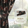 thumbnail image 6 of NICETOWN Green Velvet Curtains for Bedroom, Rose Printed Velvet Curtains Back Tab Thermal Insulated Room Darkening Drapes for Living Room, 52"x102", 2 Panels, 6 of 9