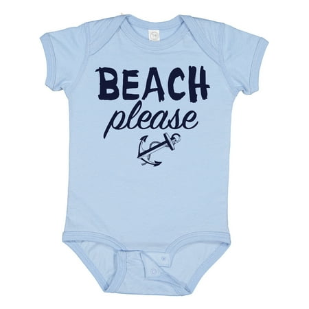 

Inktastic Beach Please with Anchor Boys or Girls Baby Bodysuit