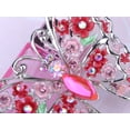 thumbnail image 4 of Floral Detail Filigree Fuchsia Pink AB Crystal Rhinestone Butterfly Pin Brooch, 4 of 5