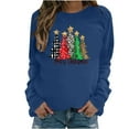 thumbnail image 2 of Cavosen Christmas Womens Sweatshirts Graphic No Hood Xmas Cute Tree Print Pullover Sweatshirts Raglan Long Sleeve Crew Neck Casual Loose Sweatshirt Tops Festival Party Outfits, 2 of 4