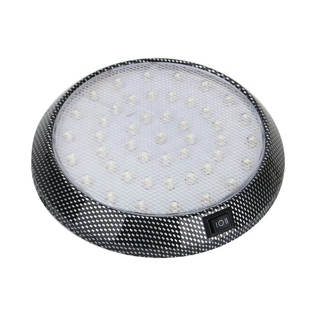 Car Round Roof Light Car Round Led Light Car Round Reading Light Car Interior Lights Car DC 12V 46LED Interior Roof Ceiling Dome White Light Reading Lamp Universal