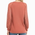 thumbnail image 4 of Pull en Tricot Fin à Col Rond pour Femmes Pull à Manches Longues avec Manches en Dentelle Ajourées, 4 of 7