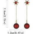 thumbnail image 6 of Snowflake Santa Claus Threader Tassel Earrings for Women Sterling Silver Pins Red Crystal Stock Christmas Hat Dangle Drop Christmas Tree Earring Studs Christmas Party Jewelry, 6 of 12