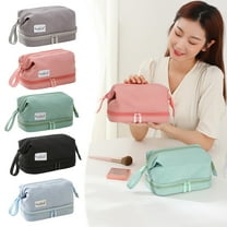 under $5 Usloyux Large Travel Toiletry Bag for men women,Makeup Organizer Bag, Dopp Kit,Waterproof Hanging Cosmetic Bag for Toiletries Accessories