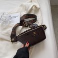 thumbnail image 1 of Bolsa De Pecho Para Mujer Bolso Riñonera de cuero retro para mujer bandolera de viaje con cinturón ancho (café), 1 of 8