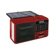 QFX R-37 Black Rechargeable Solar 6 Band Radio with Flashlight AM, FM & SW 1-4 & Phone Charger