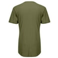 thumbnail image 6 of AHTJRT Men's Loose Athletic Short Sleeve Hipster Drop Irregular Hem T-Shirt with Zipper Green L, 6 of 7