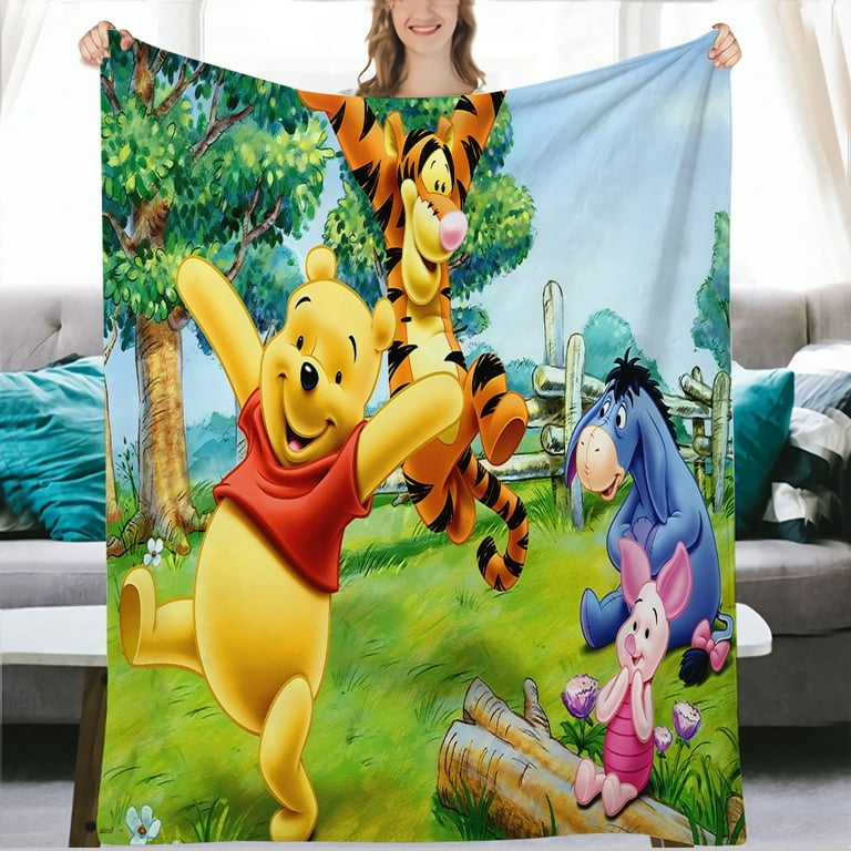 Winnie the Pooh Characters Throw Blanket Ultra Soft Cozy Microfiber Fleece Throw Blankets Fleece Blanket Home Decor Bedding Sofa Bed Blanket All