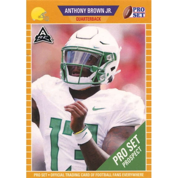 Leaf 2021 Pro Set Prospect Football   Anthony Brown Jr. Trading Card (ARC Amateur Rookie Card, GOLD Parallel Version)