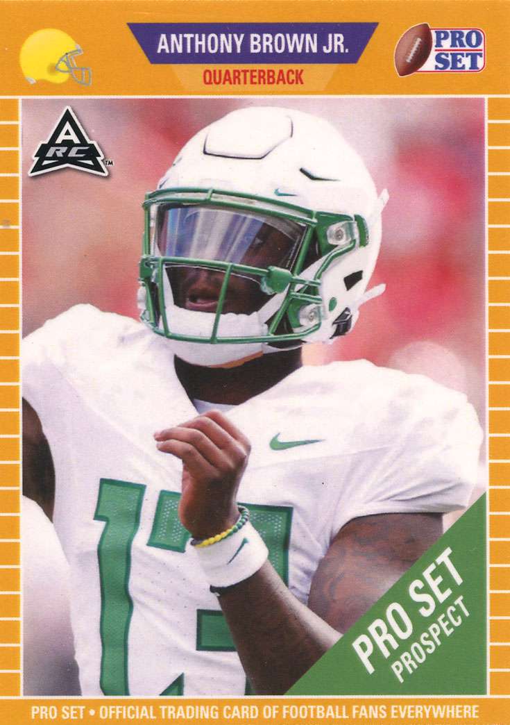 Leaf 2021 Pro Set Prospect Football Anthony Brown Jr. Trading Card (ARC Amateur Rookie Card, GOLD Parallel Version)