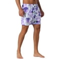 thumbnail image 5 of INSPIRE CHIC Mens Casual Vocation Drawstring Elastic Waist Tie Dye Hawaiian Board Shorts 36 Purple White, 5 of 6