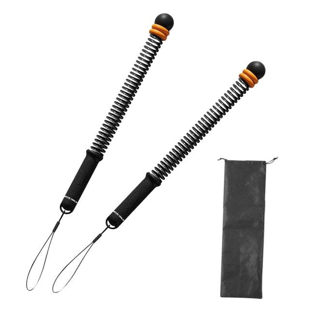 Quzzie 2Pcs Ropeless Battle Ropes Strength Building Portable Multifunctional Exercise Orange Black