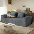 thumbnail image 5 of Hawsaiy 75" Corduroy Loveseat Sofa with Wide Armrests & Removable Pillows, No Assembly Foam Couch, Vacuum Packed, High-Density Support, Gray, 5 of 13
