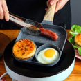 thumbnail image 3 of AMERTEER Nonstick Egg Frying Pan 3-in-1 Nonstick Pan Divided Grill Frying Pan Heat Resistant Handle All-In-One Breakfast Cookware Suitable for Egg Bacon and Burgers, 3 of 8