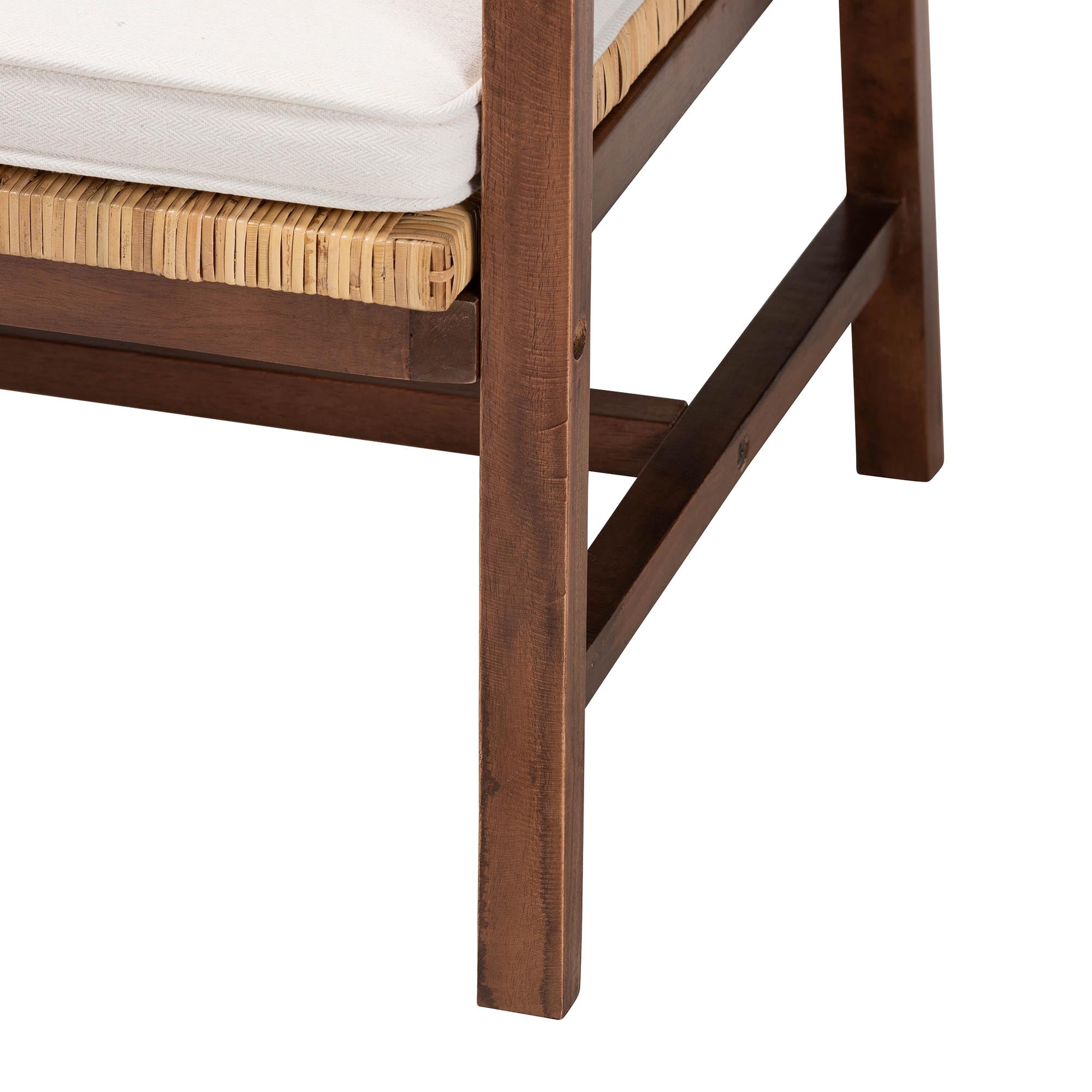 bali & pari Lovina Boho Arm Chair, Handwoven Natural Rattan, Light Honey