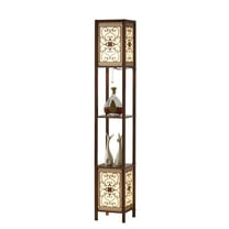 Copper Grove  Arans Infinity Heart Shelf 64-inch Espresso Floor Lamp walnut Brown