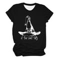 thumbnail image 4 of Sixuan Halloween Shirts for Women, Tshirts Womens Fall Fashion 2024 Plus Size Tops, If The Hat Fits Witch Hats Women'S Crew Neck T Shirt, 4 of 4