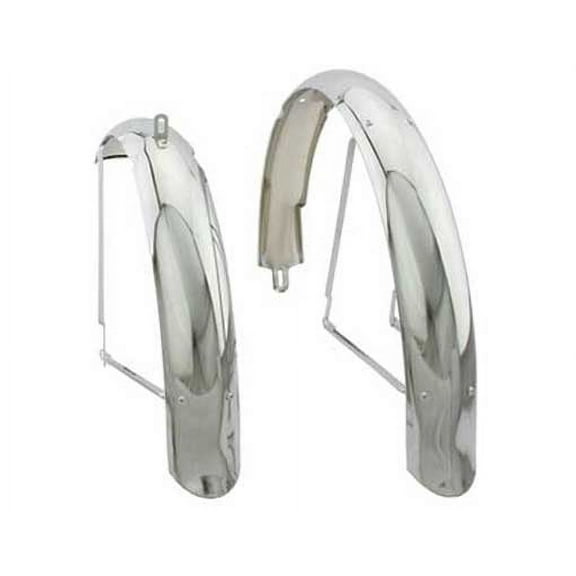 26" Flared Stander Balloon Fender Set Chrome. for bicycles, bikes, for 26" lowrider bike, beach cruiser.