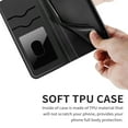 thumbnail image 3 of Wallet Case Designed for Apple iPhone 12 Pro Max - 6.7 inch for Women Men,Flip Folio Cover with Tree Embossed PU Leather Kickstand Credit Card Holder Slots Magnetic Wrist Strap Phone Case, Black, 3 of 10