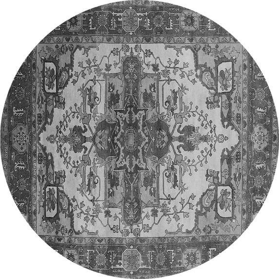 Ahgly Company Indoor Round Persian Gray Traditional Area Rugs, 6' Round