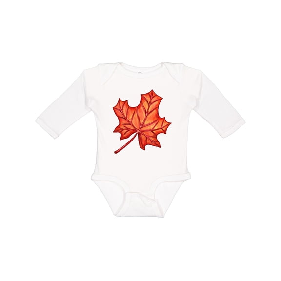Inktastic Red Canadian Maple Leaf Boys or Girls Long Sleeve Baby Bodysuit