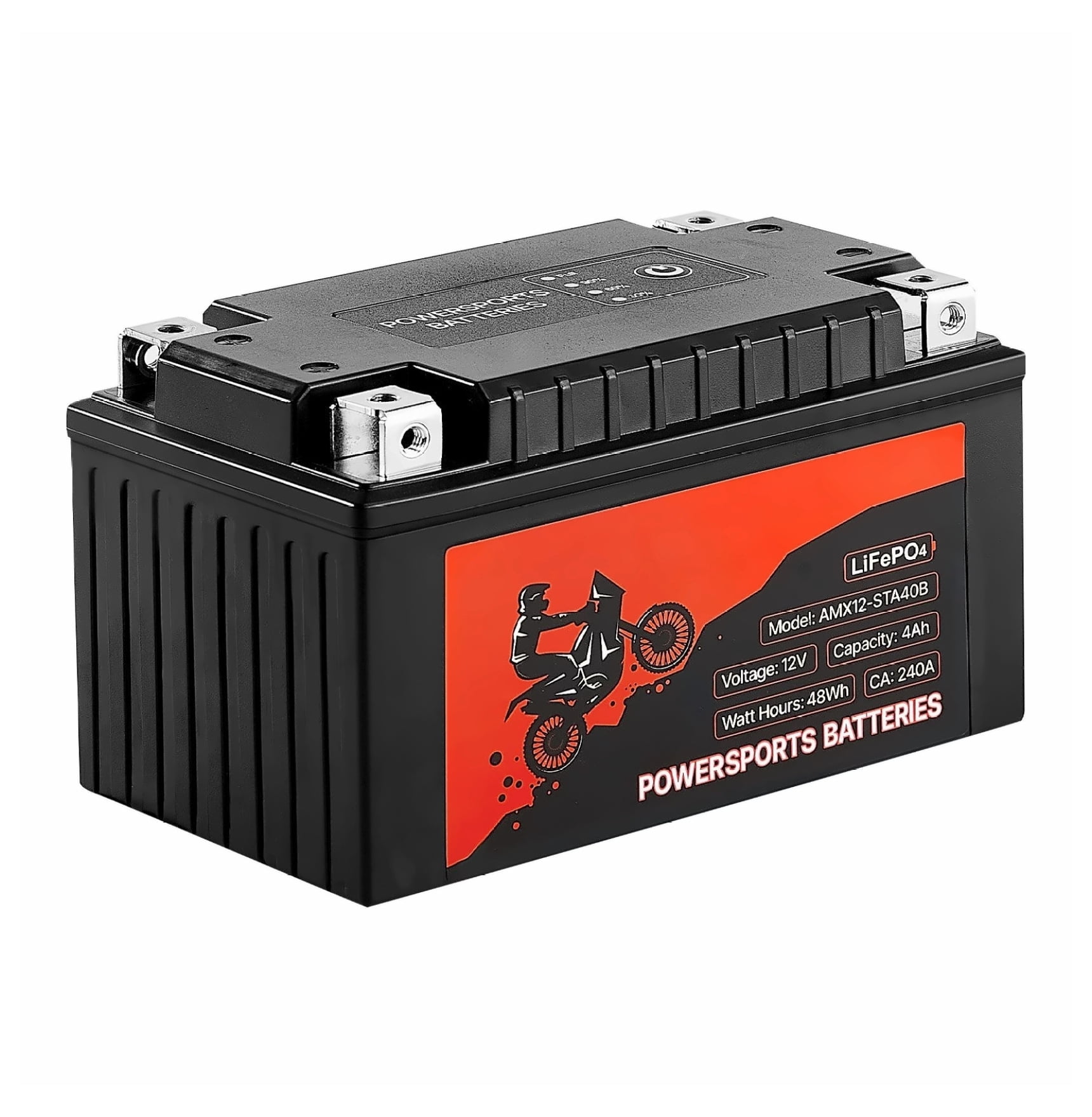 Motorcycle Battery 12V 4Ah YTX12-BS Powersports Battery - High Performance, ATV, Scooter, Snowmobile Replacement