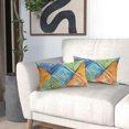 thumbnail image 6 of Blue Orange Turquoise Colorful Geometric Lumbar Pillow Covers 12X20 in Set of 2 Abstract Mid Century Pillow Cases Summer Multicolor Outdoor Pillow Covers Modern Home Decor for Couch Patio Sofa Porch, 6 of 6