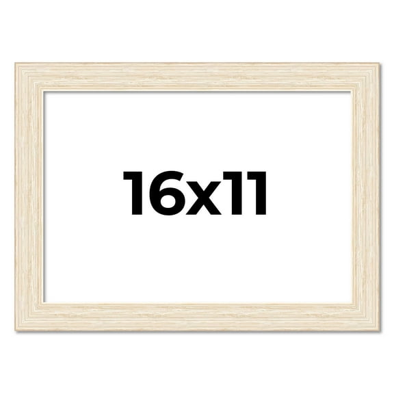 16x11 Frame White Barnwood Picture Frame - Modern Photo Frame Includes UV Acrylic Shatter Guard