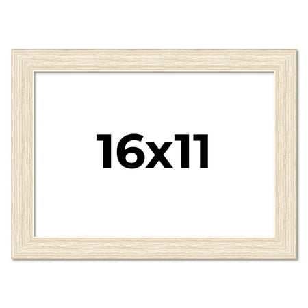 16x11 Frame White Barnwood Picture Frame - Modern Photo Frame Includes UV Acrylic Shatter Guard