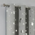 thumbnail image 4 of Full Black Grommet Blackout Curtain Panels Moon Stars Printed Window Curtains Thermal Insulated Drapes for Kids Boy Girls Bedroom Nursery Living Room Decor,1 Panel,  Gray 52"*84", 4 of 7