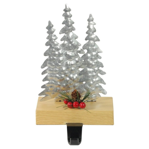 Northlight Tree Shaped Metal and Wood Christmas Stocking Holder