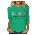 thumbnail image 1 of T-shirt Décontracté pour Femme à Col Rond avec Imprimé de Lettres, Manches 3/4, 1 of 4