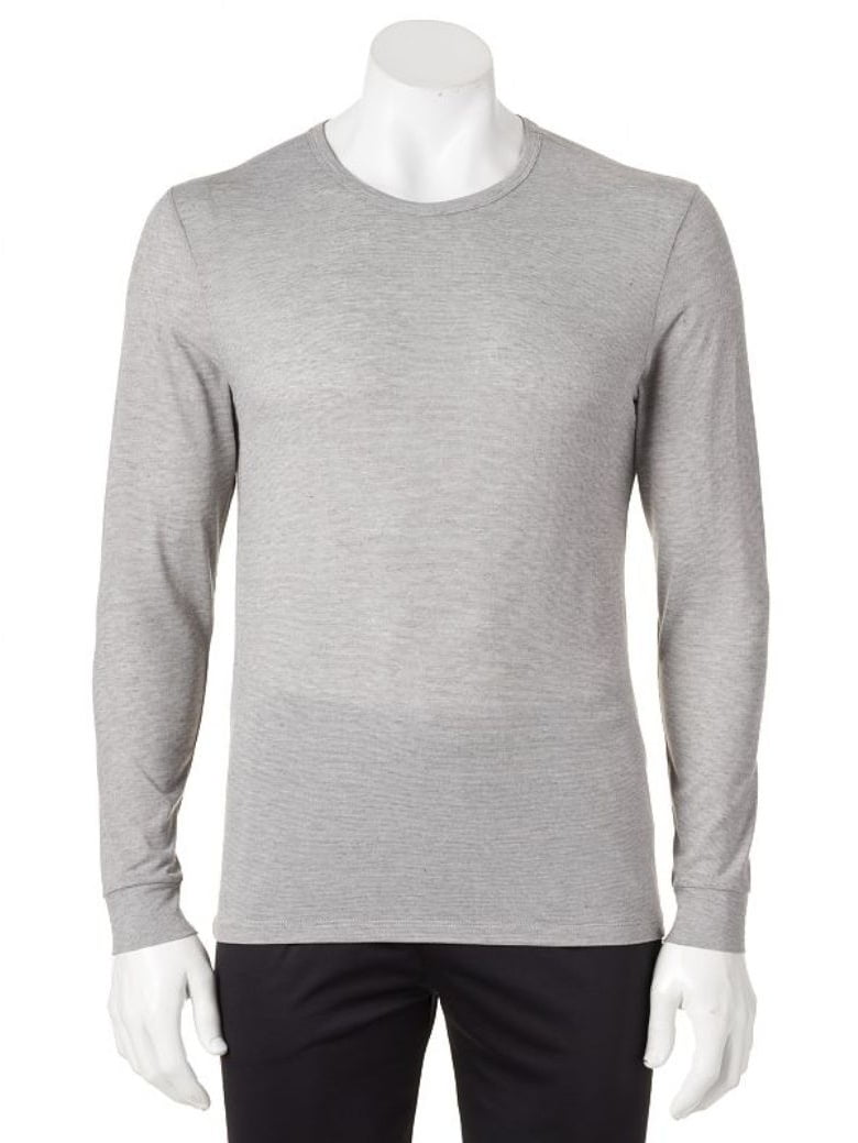 New Heat Keep Mens Long Sleeve Crew Neck Performance Base Layer Black