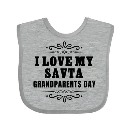 

Inktastic Grandparents Day I Love My Savta Gift Baby Boy or Baby Girl Bib