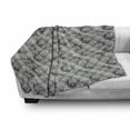 thumbnail image 2 of Damask Grey Soft Flannel Fleece Blanket, Floral Damascus Style Repetition with Heart Shape Swan Details Pattern, Cozy Plush for Indoor and Outdoor Use, 70" x 90", Dimgray and White, by Ambesonne, 2 of 5