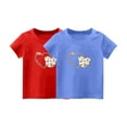 thumbnail image 2 of Delliss 2PC Children's Short sleeved Love Butterfly Printed Children's Short sleeved Short T-shirts Summer Thin Top Summer short sleeved Tops 1-14 Years, 2 of 3