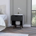 thumbnail image 2 of Bedroom Black 1 - Drawer Nightstand with Open Storage | Store Frequent Items Easily | Durable Wood | Avoid Bedside Mess, 2 of 4