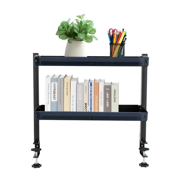 TFCFL 2 Tier Clip-on Desktop Organizer Desk Book Shelf w/ Adjustable Storage Tray For Home Office